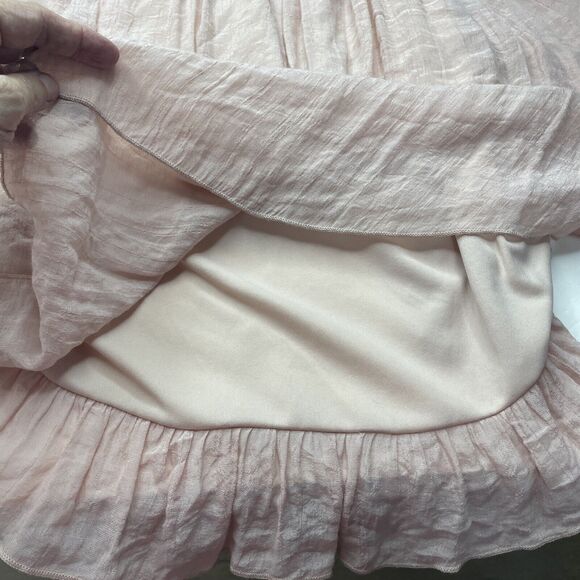 Rachael & Chloe Pink Layered Ruffles Strapless Party Dress Size Medium Lined - Picture 10 of 11